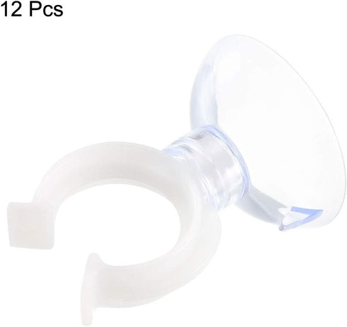 uxcell Aquarium Suction Cup Clips, Airline Tube Holders Clamps for Fish Tank, Clear 17mm, 12Pcs