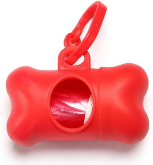 LIUSM 5 PCS Bone Shaped Poop Bag Dispenser Pet Waste Disposal Bag Dispenser With Waste Bag (Random Color)