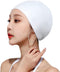 Swim Cap, Pure White Silicone Hat for Men Women with Short Hair