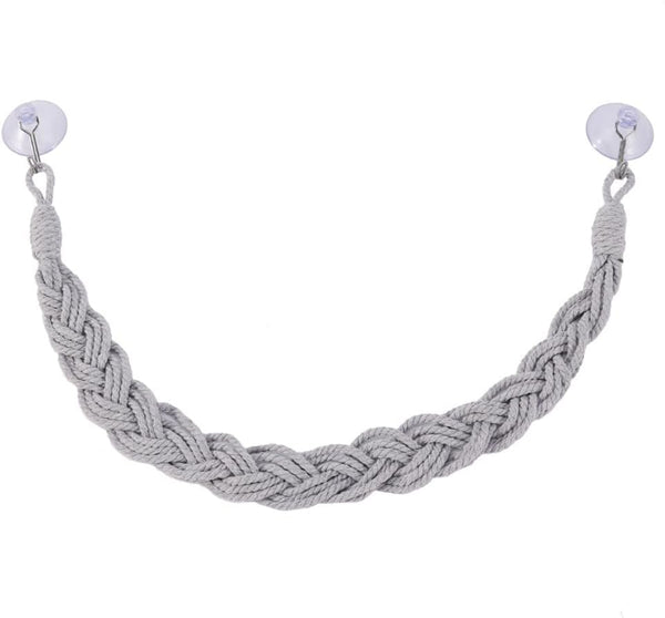 Pro Bamboo Kitchen Hermit Crab Climbing Rope Hook Sucker Grey 23.62x1.37in Braided Wool Reptile Swing