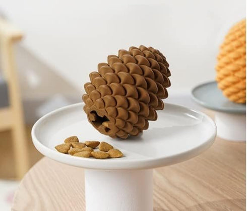 Mewajump Heavy Duty Pinecone Durable Natural Rubber Dental Teeth Cleaning Dog Feeder Chew Toy for Large Medium Dogs