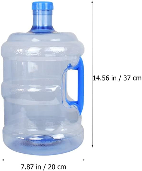 Wakauto Round Plastic Water Bottle with Handle - 2 Gallon Portable Water Jug, Large Capacity Container