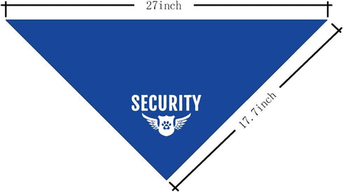 Security Dog Bandana, Blue Pet Scarf Accessories, Funny Cute Triangle Scarf for Small Medium Large Dogs, Gift