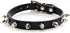 Spiked Studded Leather Dog Collar with Mushrooms Rivets for Small Medium Dog Cat Puppy Kitty (S, Black)