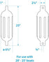 Seachoice Twin Eye Ribbed Inflatable Boat Fender, Various Sizes & Colors
