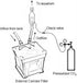 Glass Inline CO2 Atomizer Diffuser System for Aquarium Planted Tank, 13mm for 12/16mm Hose