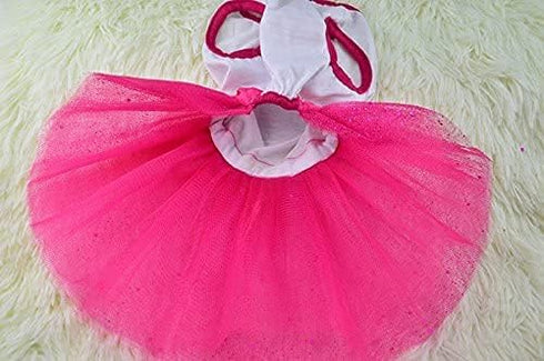 Idepet Large Pet Dog Cat Puppy Tutu Princess Dress, Heart Printed Lace Dog Skirt Apparel
