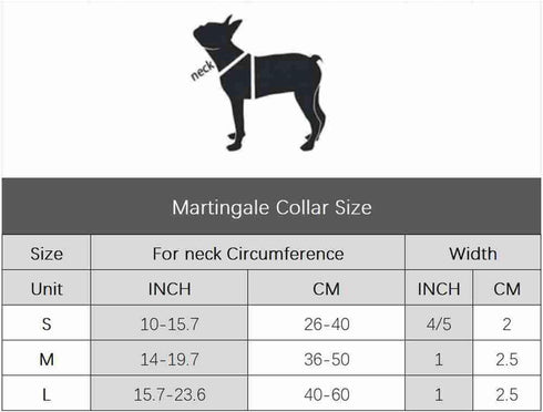 Weimostar Martingale Collar for Dogs, Heavy Duty Adjustable Buckle, No Pull Soft Nylon Puppy Collar for Small Medium
