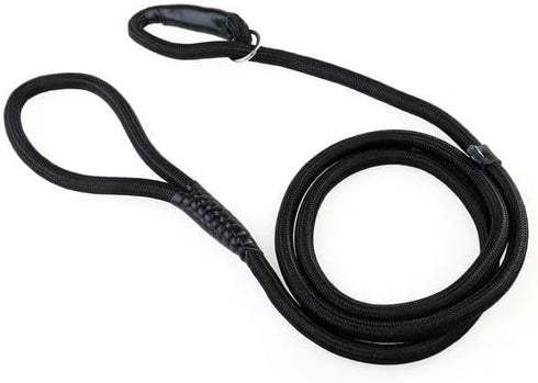 Adjustable Traction Collar Behavior Aids, Black Dog Leash Pet Nylon Rope Training Slip Lead Strap