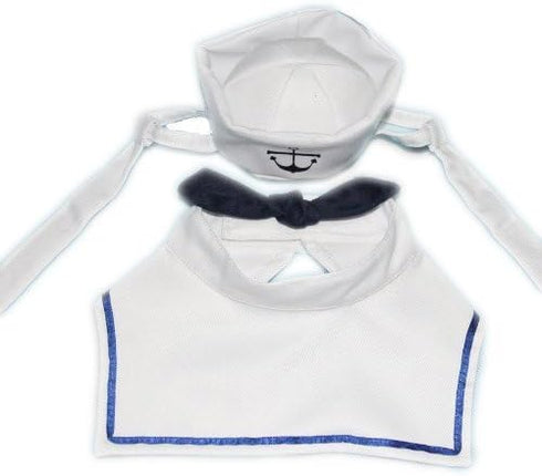 Dogs Kingdom Cat Dog Sailor Costume Set, Navy Tie Hat, White, One Size