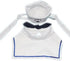 Dogs Kingdom Cat Dog Sailor Costume Set, Navy Tie Hat, White, One Size