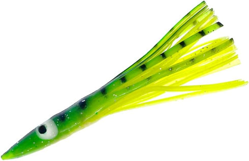 6" 6 Tuna Clone Lures, Pcs Green/Yellow for Saltwater Trolling, Ideal for Tuna, Wahoo, Mahi & Offshore Game Fish