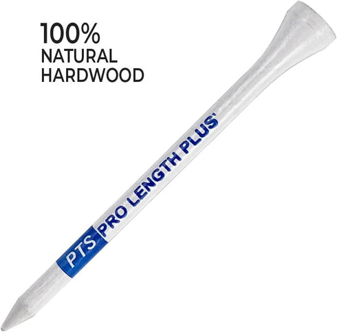 PrideSports PTS Wood Golf Tees, White, 3 1/4 Inch, 75 Count