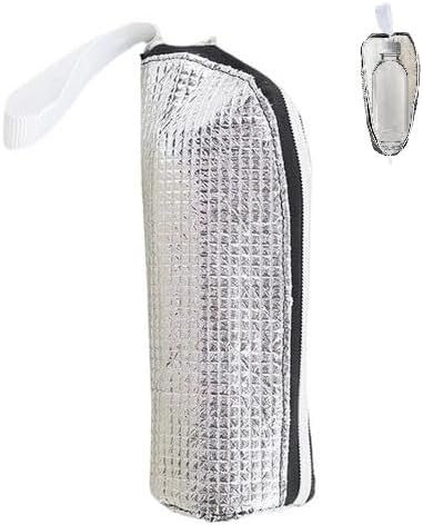 Generic Bottle Thermal Pouch with Zipper, Portable Insulated Bottle Cooler Bag with Lanyard,
