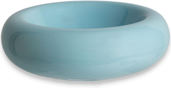 6.1 Inch Cat Bowls - 7 oz Ceramic Food Bowl, Whisker Fatigue Relief, Anti-Vomiting, Perfect for Indoor Cats (Blue)