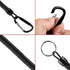 Pack of 6 Fishing Lanyard with Carabiner - Black Coiled Ropes for Secure Pliers, Lip Grips, Tackle Tools