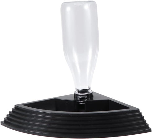 POPETPOP Triangle Reptile Water Feeder: Plastic Automatic Water Dish for Turtle Gecko Lizard, 7.66X7.07X9.82inch (Black)