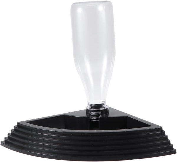POPETPOP Triangle Reptile Water Feeder: Plastic Automatic Water Dish for Turtle Gecko Lizard, 7.66X7.07X9.82inch (Black)