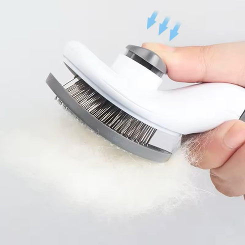 Cat and Dog Grooming Brush - Slicker Brush for Grooming, Gently Removes Loose Undercoat, Pet Massage Tool (Black, Gray)