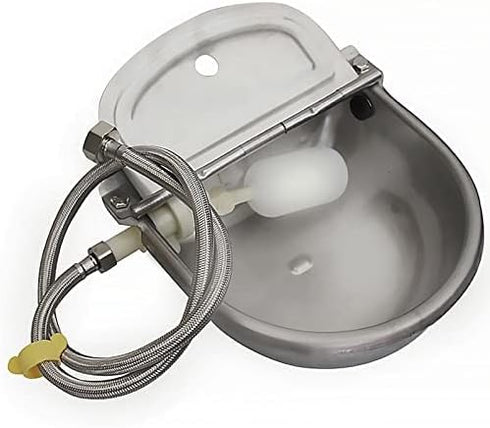 Abustle pig 304 39 inch 3/4''), Stainless Steel Automatic Livestock Waterer with Float Valve and Water Hose(one end