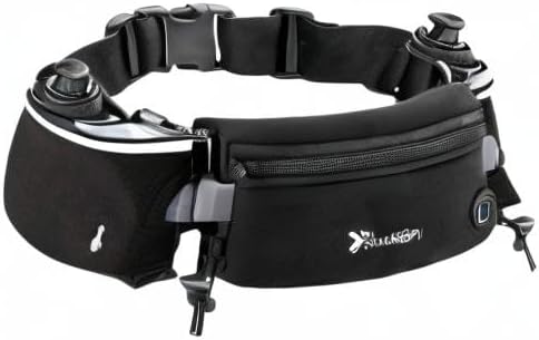 Number-one Running Belt with Water Bottles, 2 x 175ML, Hydration Belt Waterproof Waist Pack for Marathon Running