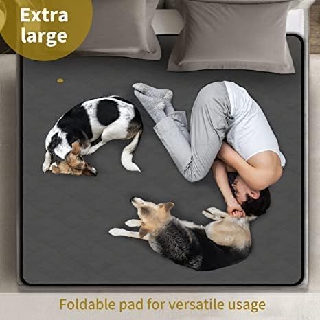82"x102" Washable Reusable Dog Pee Pads, Absorbent & Waterproof Puppy Training Pad for Crate, Playpen & Carpet, Large