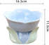 Flower Shape Ceramic Raised Cat Bowl, Cat Food and Water Bowl, 8 OZ Pet Bowls for Cats and Dogs-Blue-1 PCS