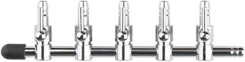 Aquarium Air Flow Control Lever Pump - 5 Way Inline Manifold Tubing Splitter Valve, 3-Pack