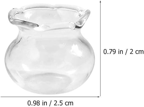 12 Pcs Miniature Fish Bowls Simulated Mini Fish Tank Miniature Glass Goldfish Bowl for Mini House Desktop Office Desk Accessories