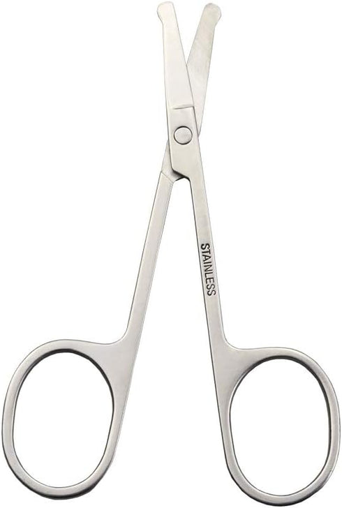 3.5-Inch Stainless Steel Round-Tip Grooming Scissors for Dog Pet Nose, Ear, Face, Paw Hair