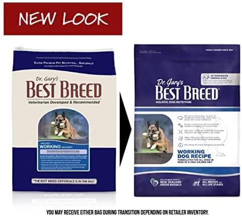 Best Breed Dr. Gary's Working Dog Diet, 13lbs - Natural High Calorie Dry Dog Food Made in USA, Dark Brown
