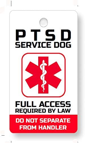 Just 4 Paws PVC PTSD Service Dogs Key or Collar Tag for ADA PTSD Service Animals (PT21)