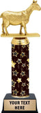 Personalized Black Starlite Dairy Goat Trophy, 10.5" Dairy Goat Trophy Award, Customize