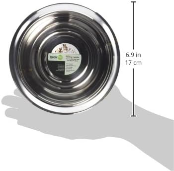 ICONIC PET 2 Pack Stainless Steel Non-Skid Pet Bowls, 16 Oz, Raised Rim, Dishwasher Safe for Dog or Cat