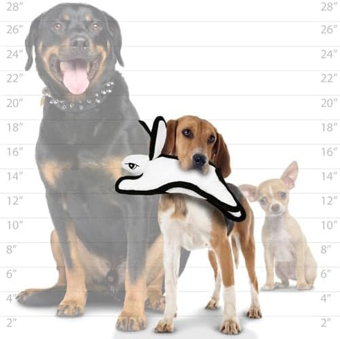 TUFFY World's Tuffest Soft Dog Toy - Barnyard Junior White Rabbit, Durable, Machine Washable