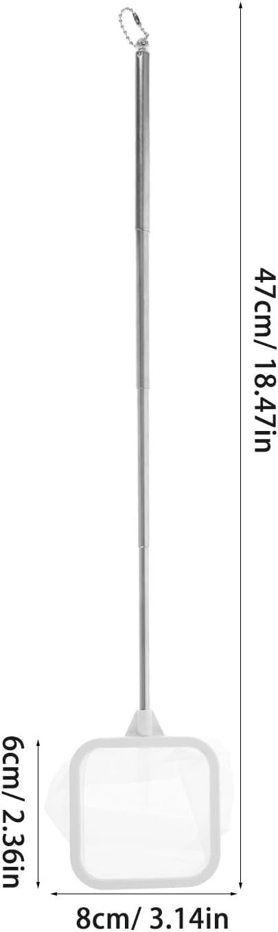 GANAZONO Extendable Fish Tank Fishing Net Stainless Steel Small Shrimp Net Retractable Aquatic Mesh for Freshwater