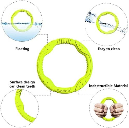 LaRoo Dog Toys for Aggressive Chewers, Floatable Dog Flying Disc, Interactive Tug Toy, Dog Ring Toy, Funny Teething Toys