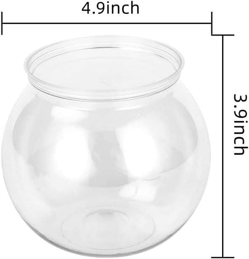 Mini Fish Classic Drum - Transparent Plastic Round Bowl Aquarium for 360° View Centerpiece