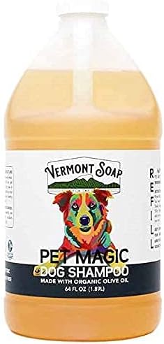 VERMONT SOAP Organics Pet Shampoo - Infused with Organic & Natural Olive Oil, Coconut & Aloe Vera, 64oz