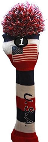 USA Majek Golf Driver #1 American Flag U.S.A Patriot Pom Pom Knit Limited Edition Headcover for 460cc Drivers
