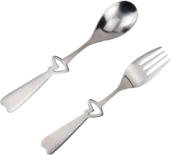 OSALADI Stainless Steel Flatware Set, Hollow Heart Spoon Fork, Portable Travel Camping Cutlery, Random Style