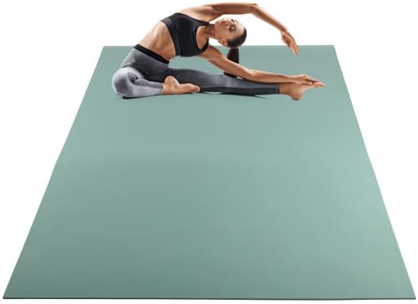 Large Yoga Mat - 6’x4’ Wide Exercise Mat, 8mm Thick Non-Slip Workout Mat