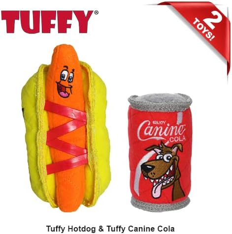 2-in-1 Pack #4) TUFFY - World's Tuffest Soft Dog Toy - Funny Food- Toy -Multiple Layers. Made Durable, Strong & Tough.