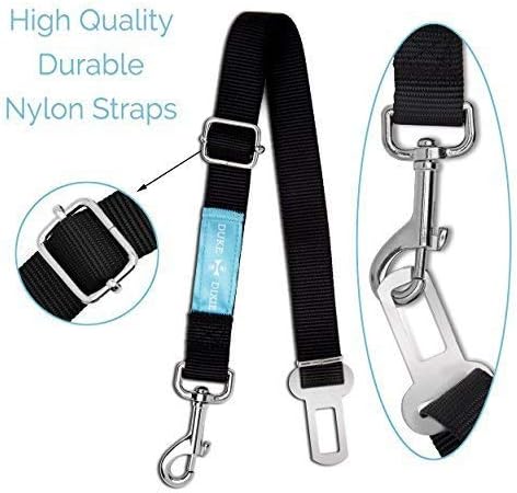 Dog Seat Belt Pet Dog Cat Car Seatbelt Safety Tether - 2 Pack Adjustable Harness Belts, Heavy Duty Nylon