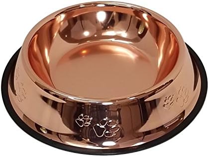 Petsentials Non-Skid Stylish Food Bowl for Pets, Premium Grade Stainless Steel in Elegant Bronze