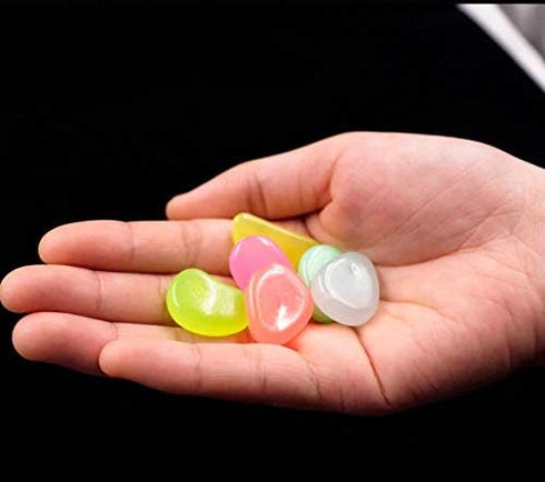 Oubest Glow in The Dark Pebbles, Multi-Colored Glow Stones for Garden, Fish Tank, Walkway, Plant Pots (200)