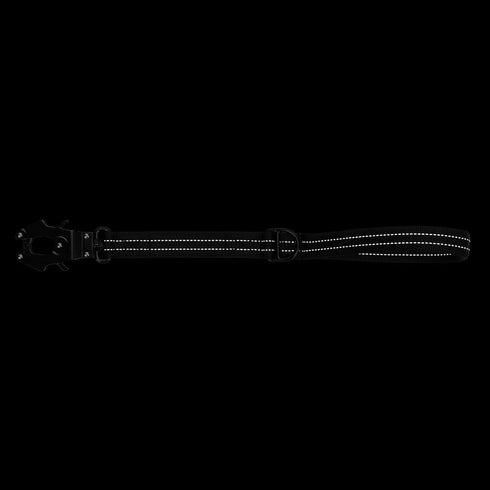 ICEFANG 25 Inch Reflective Nylon Traffic Leash - Heavy Duty Auto Lock Clip for Medium Large Dogs (Black)