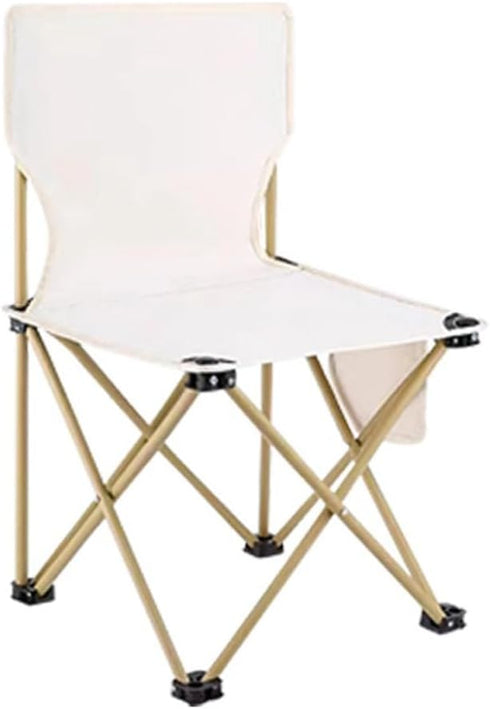 Bloepum Creamy White Small Outdoor Folding Chair, Camping Picnic Chair, Ultra-Light Portable Artist
