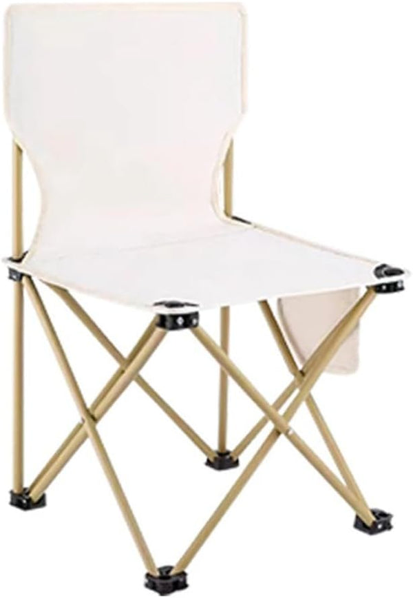 Bloepum Creamy White Small Outdoor Folding Chair, Camping Picnic Chair, Ultra-Light Portable Artist