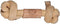HuggleHounds HuggleHide Natural Leather Knotted Bone, Small (3-4" - 9mm diameter)